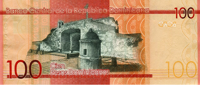 100 dominican pesos banknote reverse