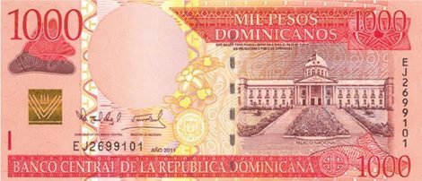 1000 dominican pesos banknote obverse