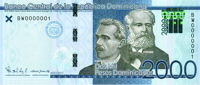 2000 dominican pesos banknote obverse