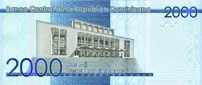 2000 dominican pesos banknote reverse
