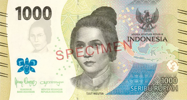 Nota de 1000 rupias indonésias Série da 2022 Anverso