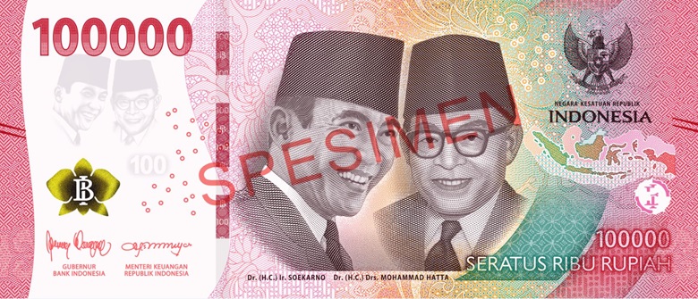 Nota de 100000 rupias indonésias Série da 2022 Anverso