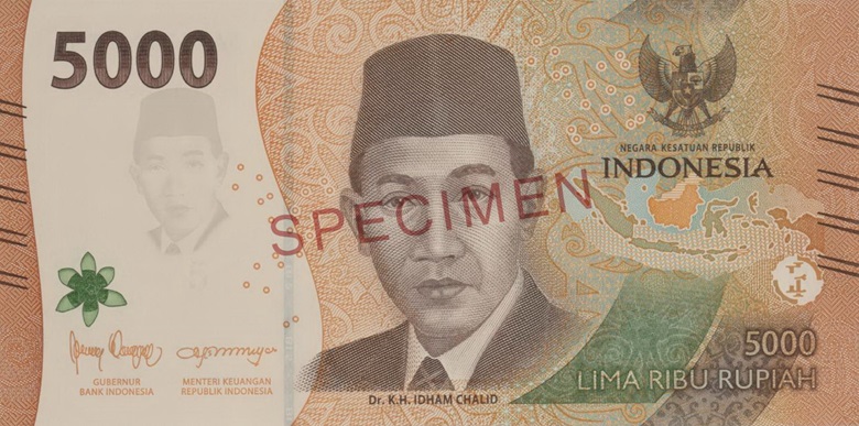 Nota de 5000 rupias indonésias Série da 2022 Anverso
